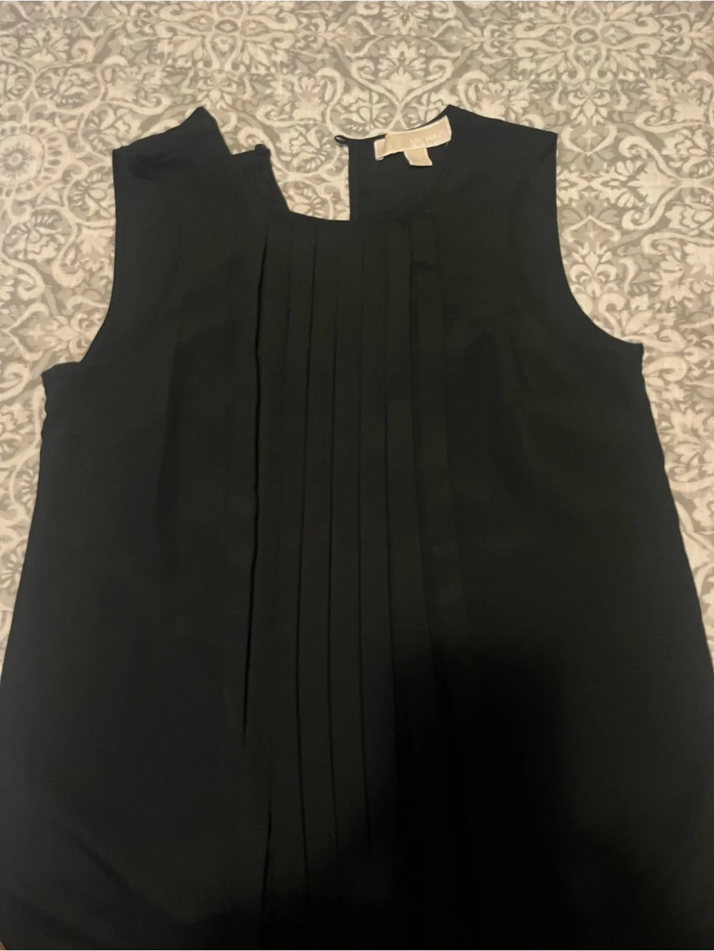 Michael Kors Black Pleated Sleeveless Camisole